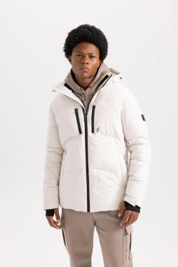 DEFACTO Fit Water Repellent Slim Fit Hooded Silk Fabric Coat