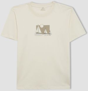 DEFACTO Boy's Crew Neck Printed Short Sleeve T-Shirt