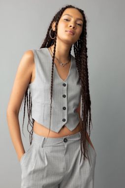 DEFACTO Regular Fit Buttoned Striped Blazer Vest