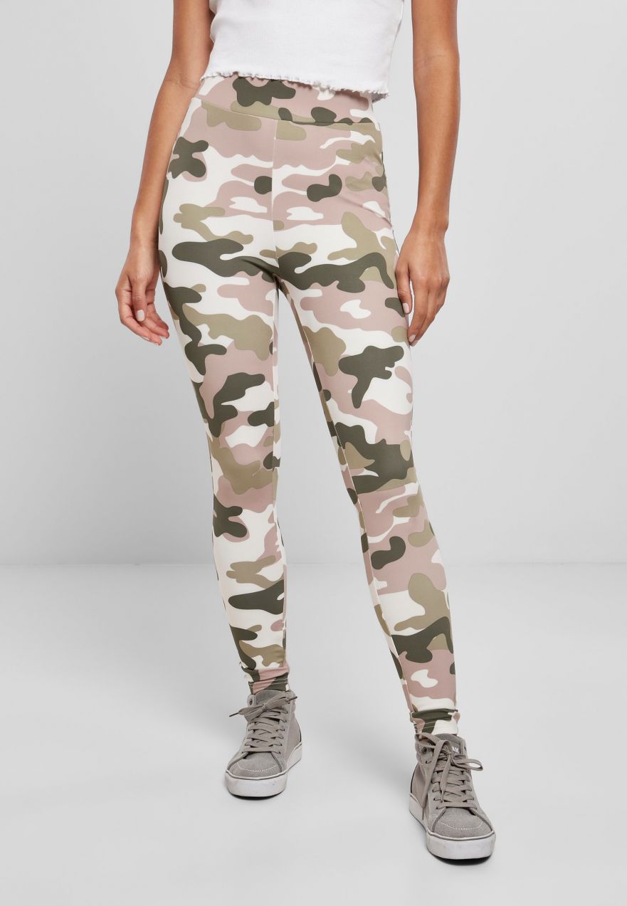 Women's high-waisted leggings Camo Tech camouflage/pink