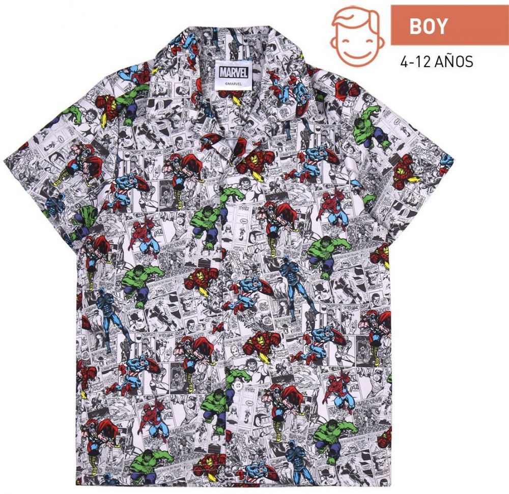 SHORT SHIRT POPELIN MARVEL