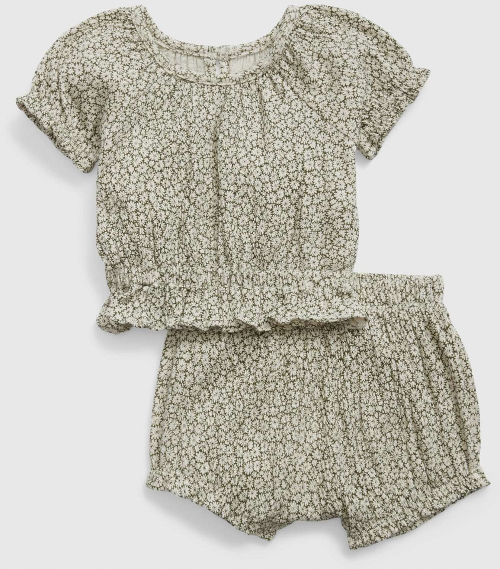 Zelený baby set top a šortky GAP