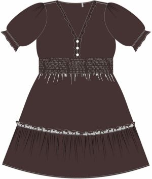WOMEN'S DRESS L-SU-4023 D.OAK
