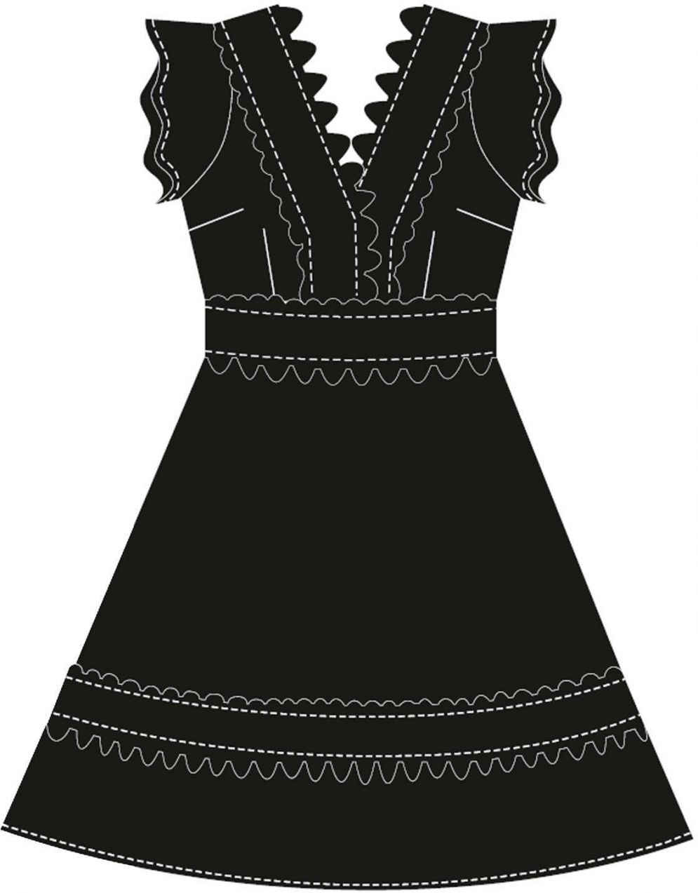 WOMEN'S DRESS L-SU-4045 BLACK