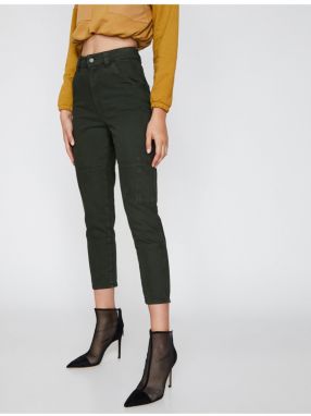 Koton Women's Pocket Detailed Khaki Pants