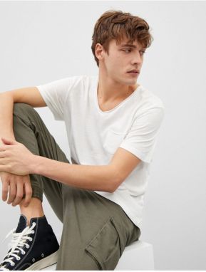 Koton V-Neck T-Shirt Basic Short Sleeve Cotton