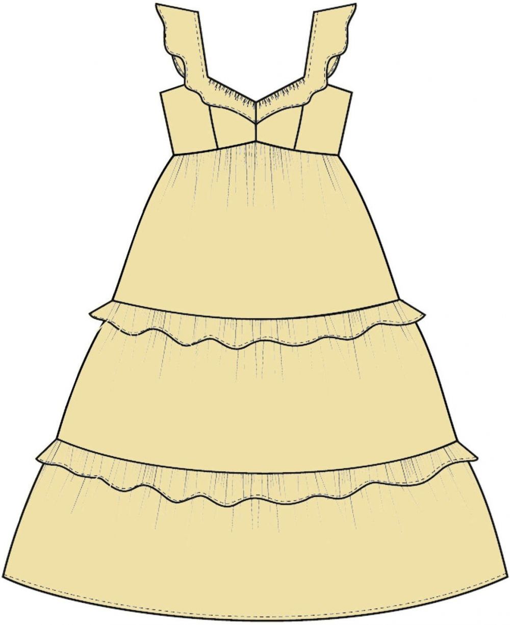 LADY'S DRESS L-SU-4065 VANILLA