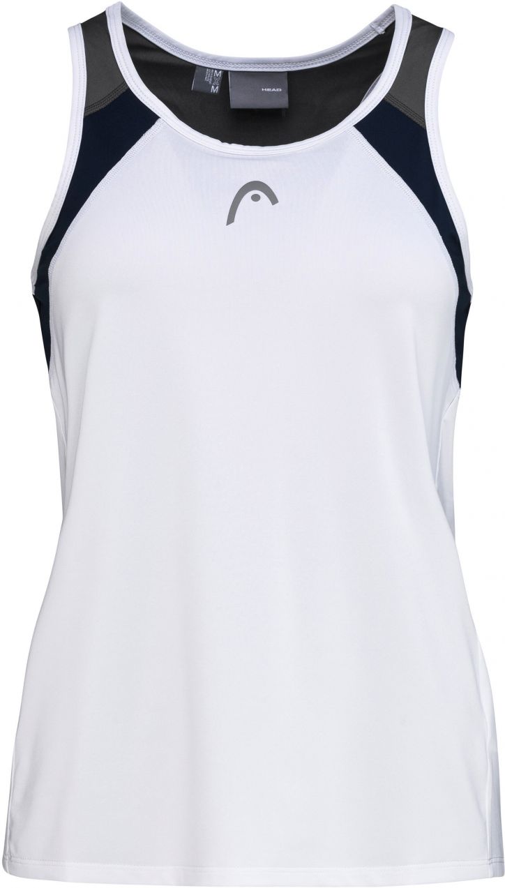Dívčí tílko Head  Club 22 Tank Top Girls White/Dark Blue 152 cm