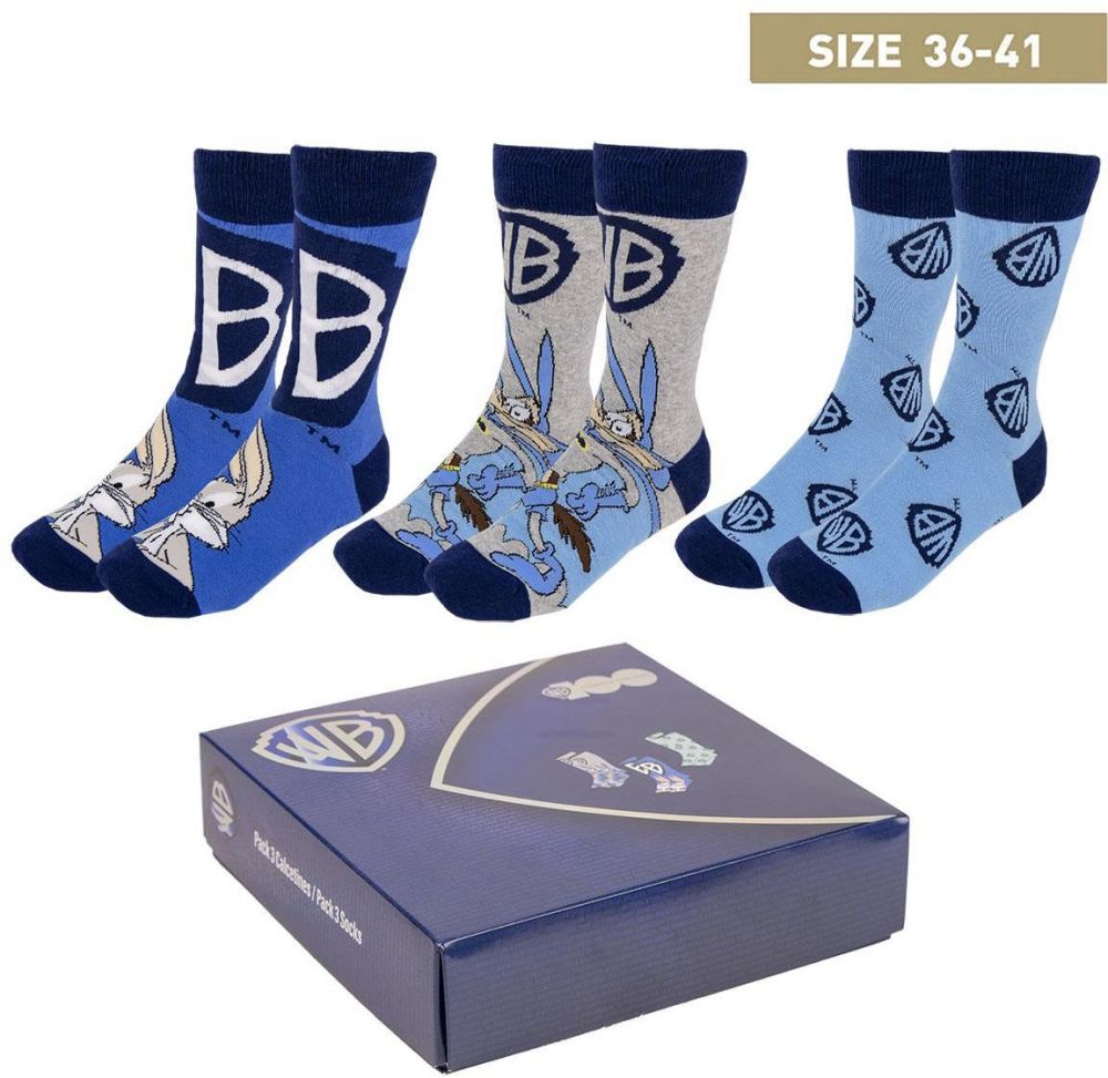SOCKS PACK 3 PIECES WARNER 100