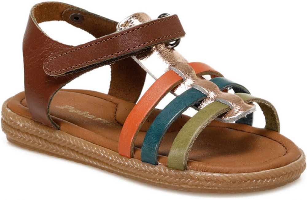 Polaris  81.510032.b Brown Baby Girl Flat Sandals