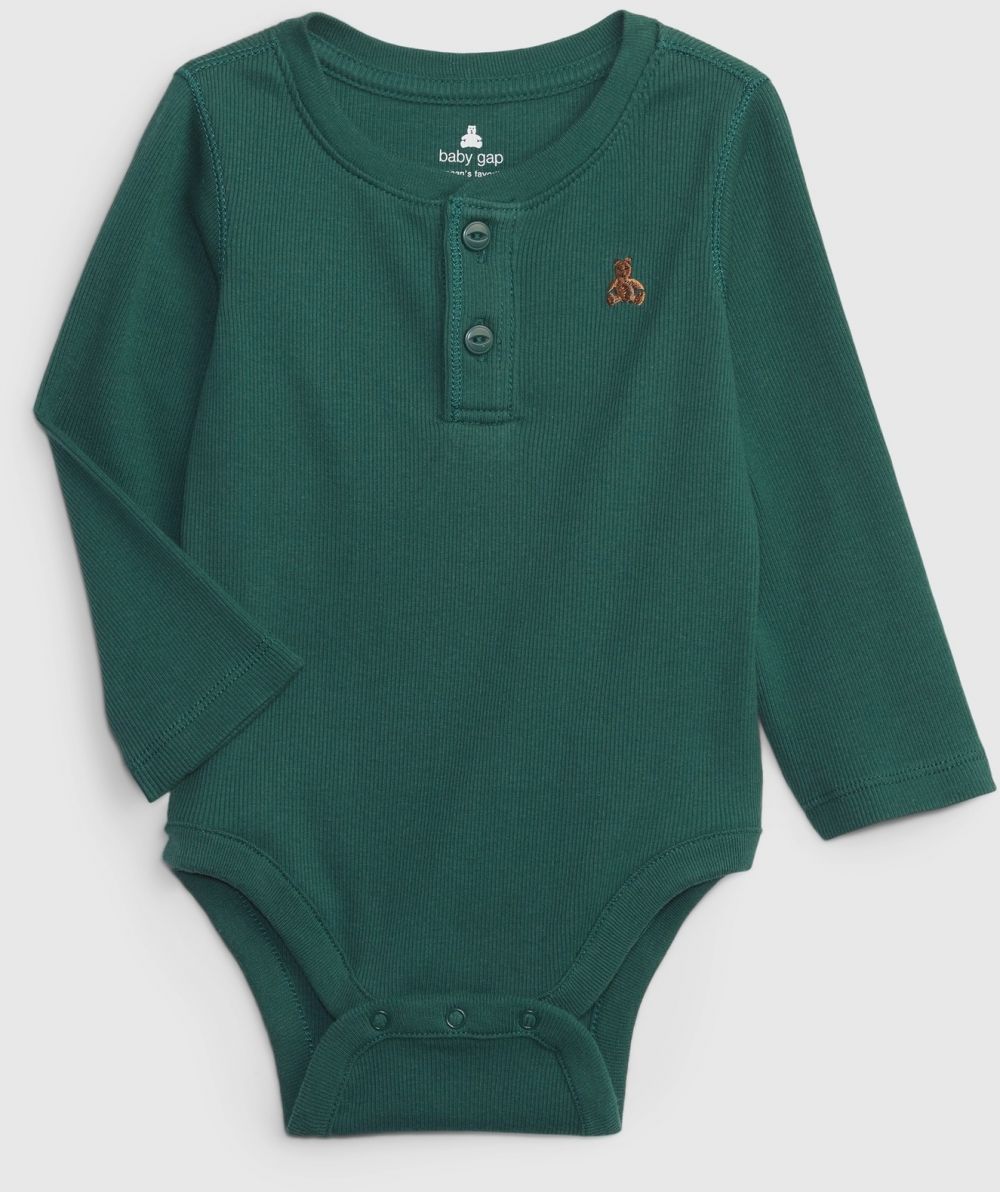 Zelené chlapčenské body s gombíkmi GAP