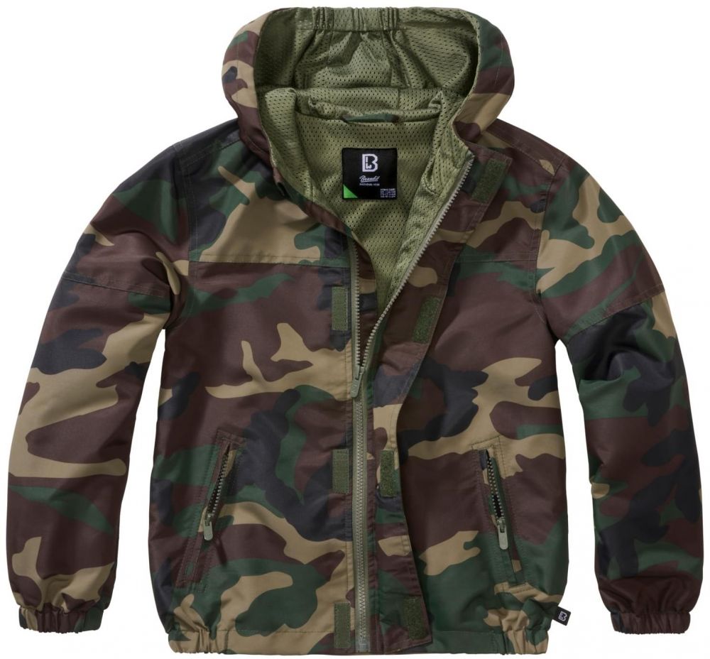 Children's summer windbreaker with front zipper for the forest