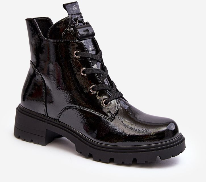 Patented women's ankle boots with zipper S.Barski Black