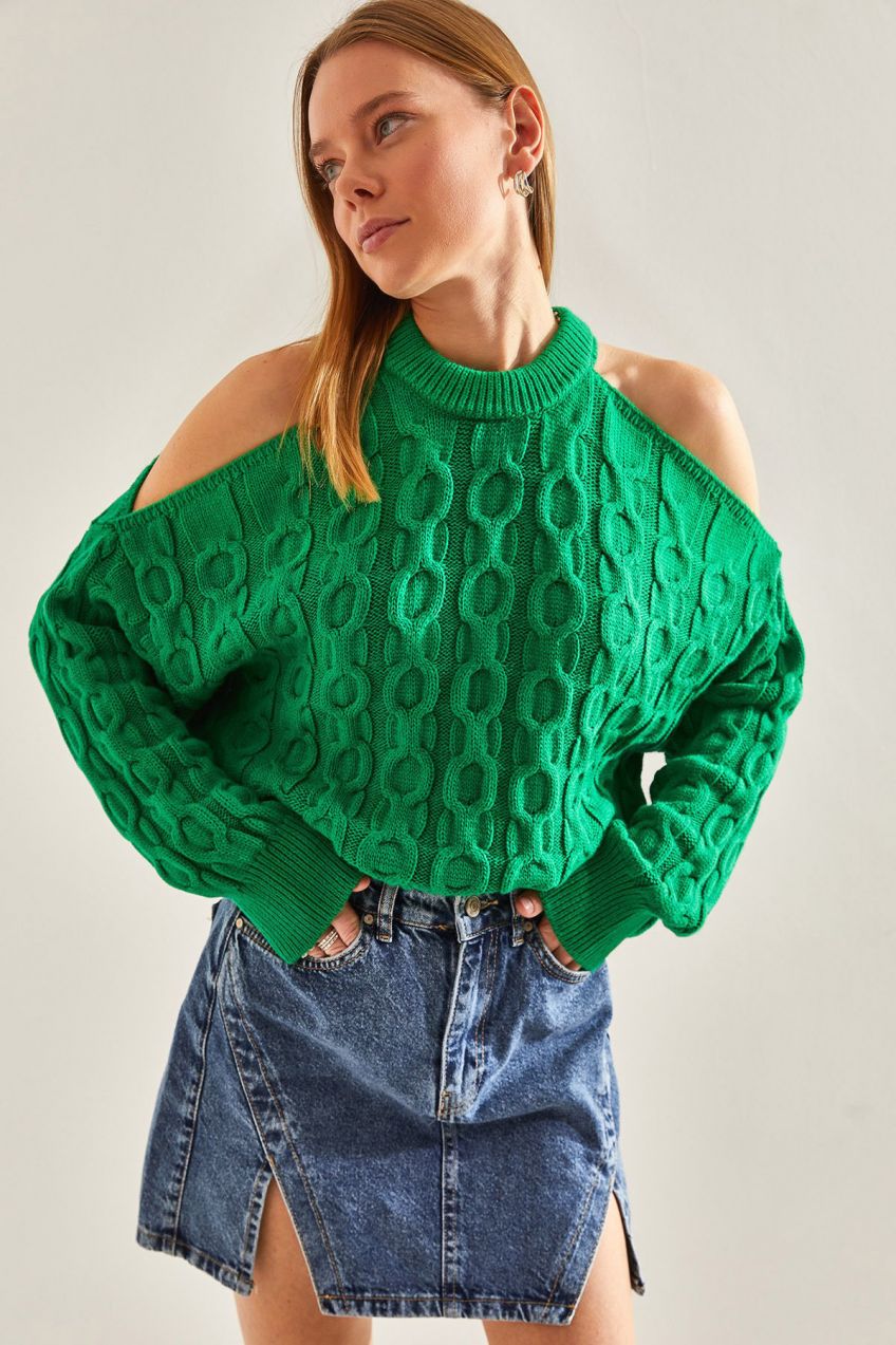 Bianco Lucci Women's Decollete Knitwear Blouse