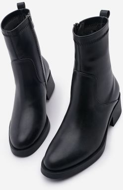 Marjin Women's Zippered Daily Boots Black Befor