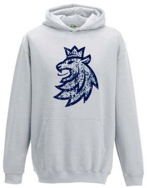 Official Merchandise Children's Hoodie Czech Hockey Lion Grey, 7 - 8 years