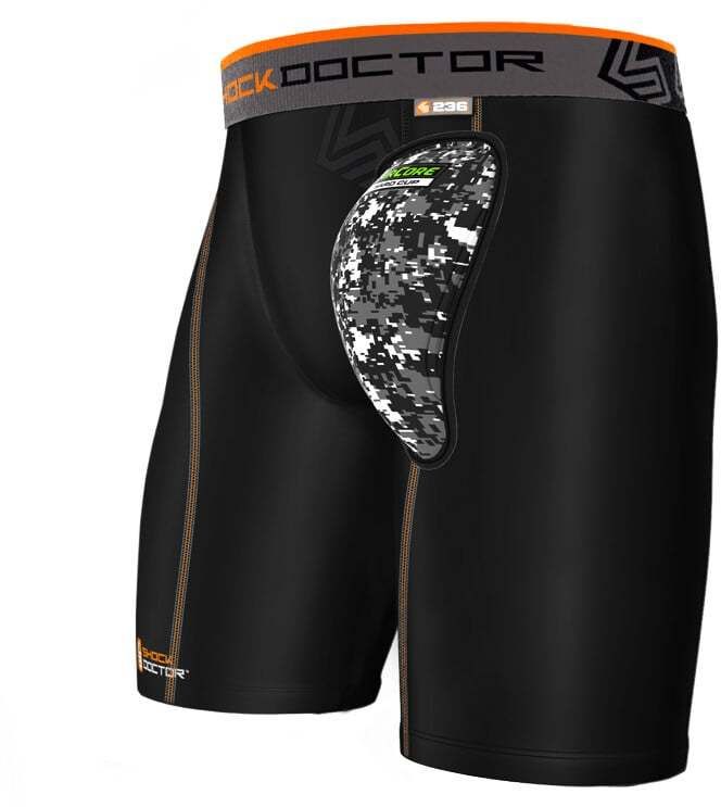 Shock Doctor compression shorts with jockstrap Hard Cup, black, S
