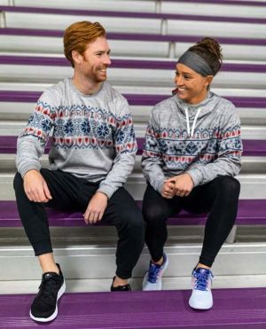 Men's Warrior Xmas Hoody Sweatshirt - Grey