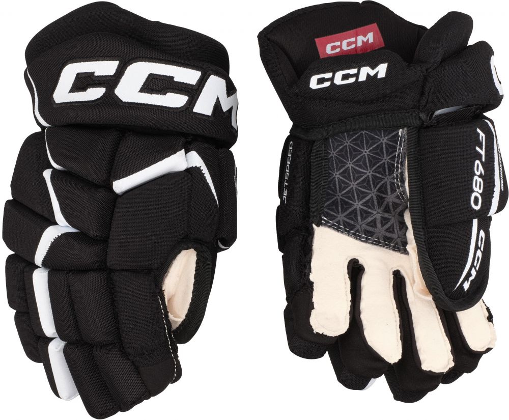 Ice Hockey Gloves CCM JetSpeed FT680 Black/White Junior 11 Inch