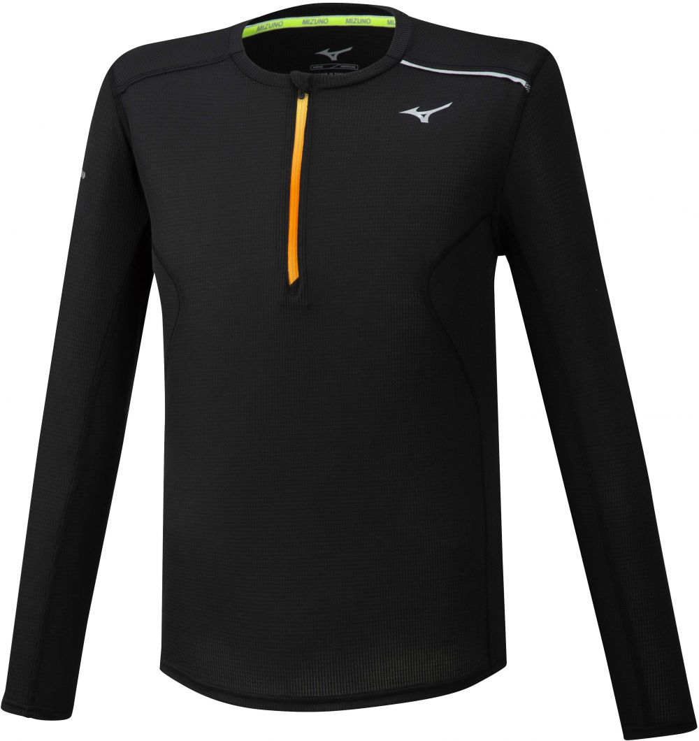 Men's Mizuno Dry Aero Flow LS HZ/Black Sweatshirt