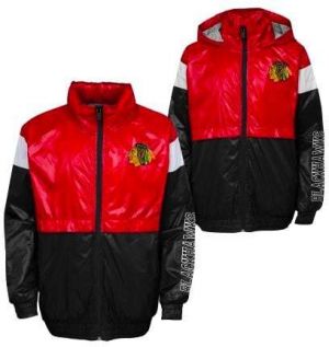 Outerstuff Children's Jacket GOAL LINE STANCE FZ WINDBREAKE CHICAGO BLACKHAWKS