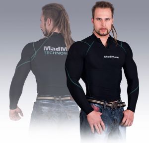 MadMax Compression Long Sleeve T-Shirt with Zipper MSW903 Black and Green XXL