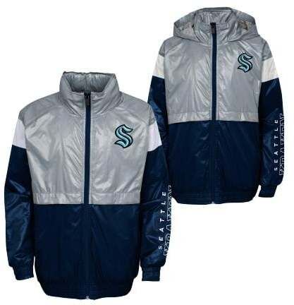 Children's Jacket Outerstuff GOAL LINE STANCE FZ WINDBREAKE SEATTLE KRAKEN