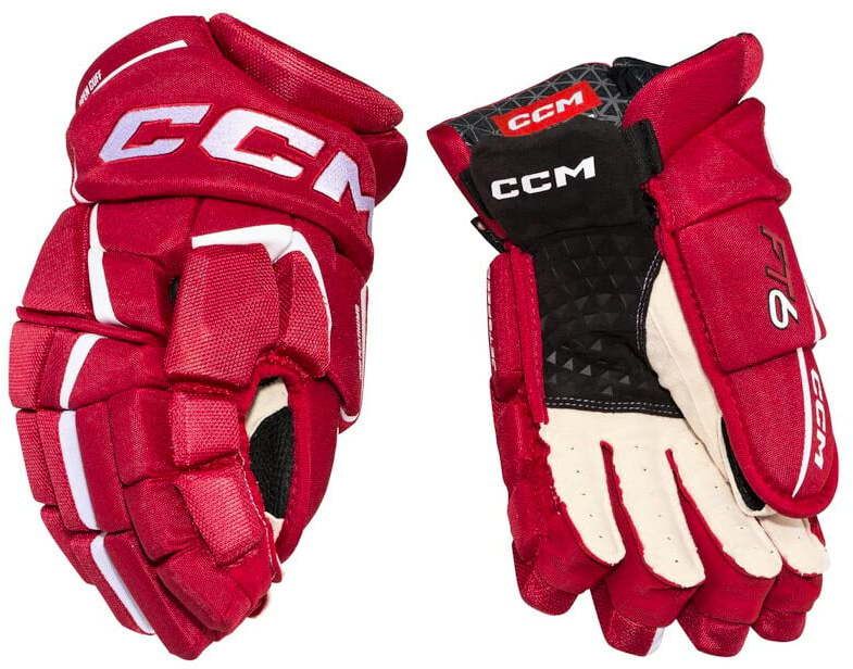 Ice Hockey Gloves CCM JetSpeed FT6 Red/White 10 inch