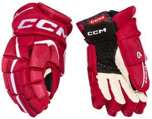 Ice Hockey Gloves CCM JetSpeed FT6 Red/White 10 inch
