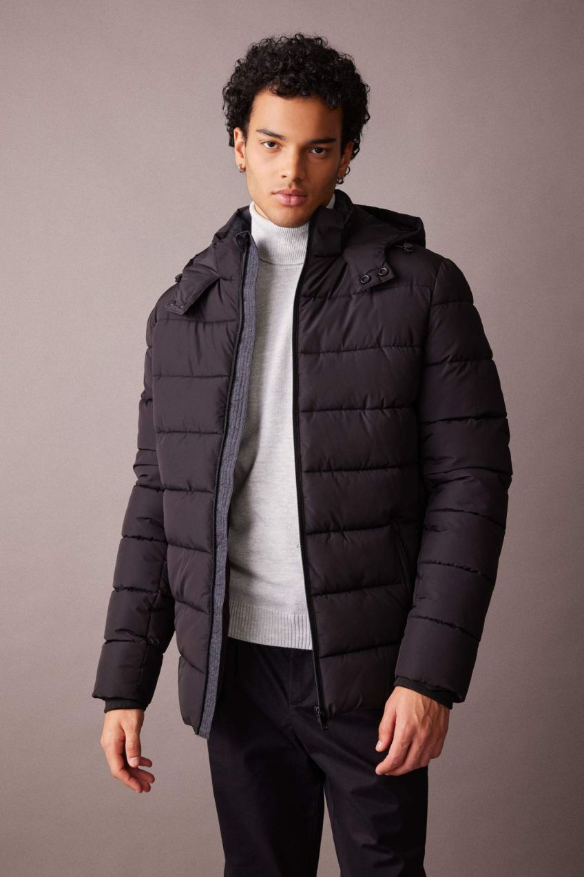 DEFACTO Slim Fit Faux Fur Lined Puffer Jacket