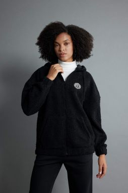 DEFACTO Oversize Fit Hooded Sherpa Cardigan