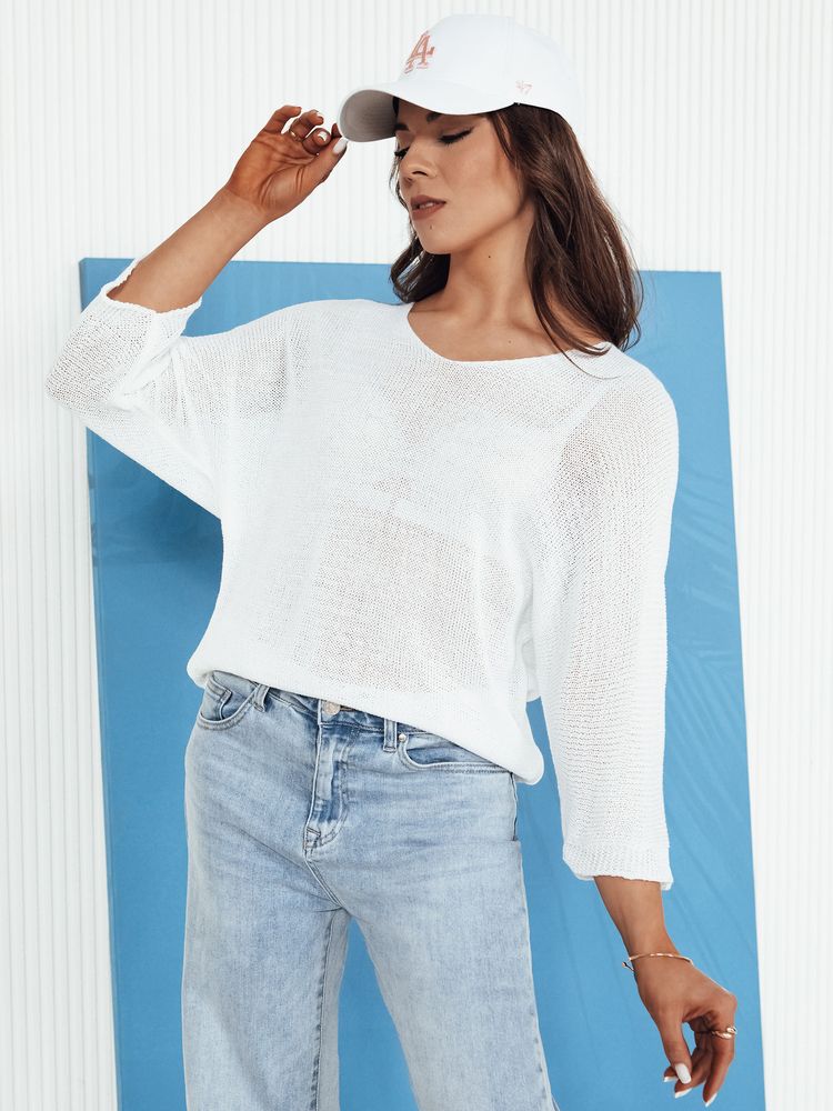 Women's openwork sweater ANNIS ecru Dstreet