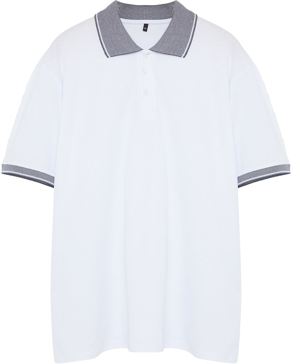 Trendyol White Large Size Regular/Normal Cut Polo Neck T-Shirt
