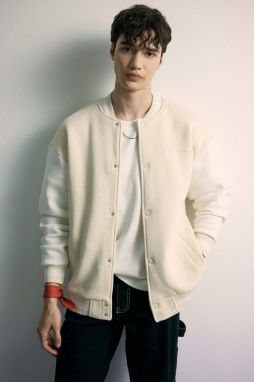 DEFACTO Oversize Fit College Collar Bomber Soft Lined Cardigan