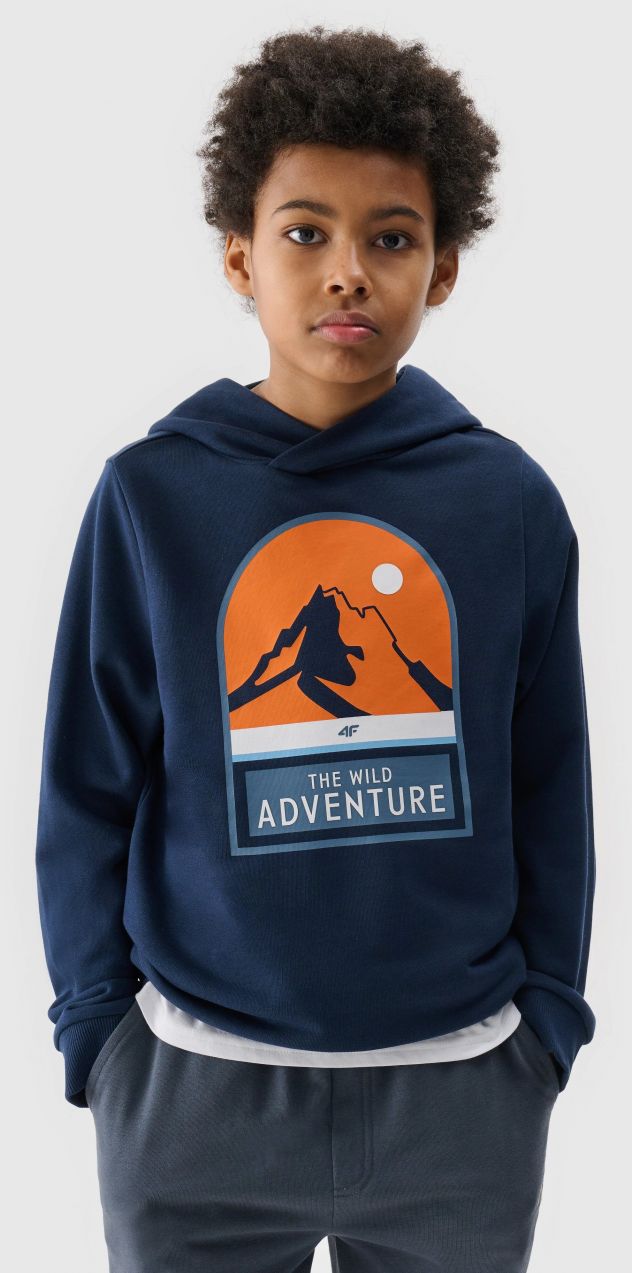 Boys' 4F sweatshirt - navy blue