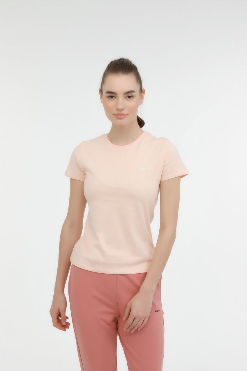 KINETIX W-SN226 BASIC C NECK T-SH PINKISH ORANGE Woman Sleeve T-Sh