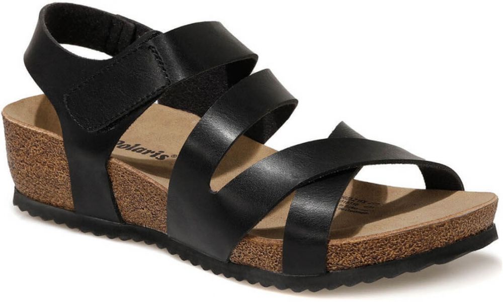 Polaris  315623.z 1Fx Black Woman Thick Sole Sandals