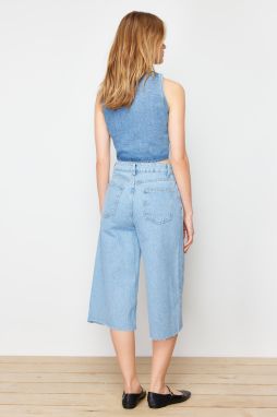 Trendyol Blue More Sustainable High Waist Denim Bermuda