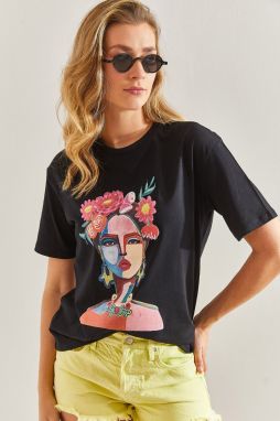 Bianco Lucci Women's Printed Combed Cotton Tshirt