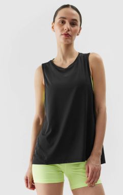 Women's sports top made of recycled 4F materials - black