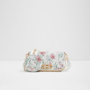 Biela kvetovaná dámska crossbody kabelka Aldo Caraver