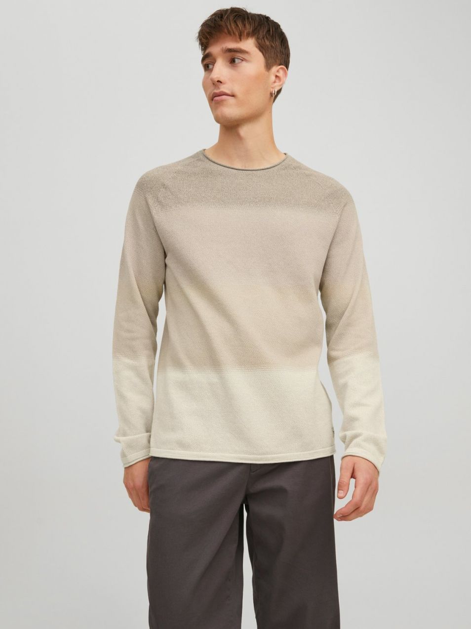 Béžový pánsky sveter Jack & Jones Hill
