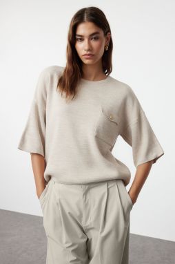 Trendyol Beige Pocket Detailed Knitwear Sweater