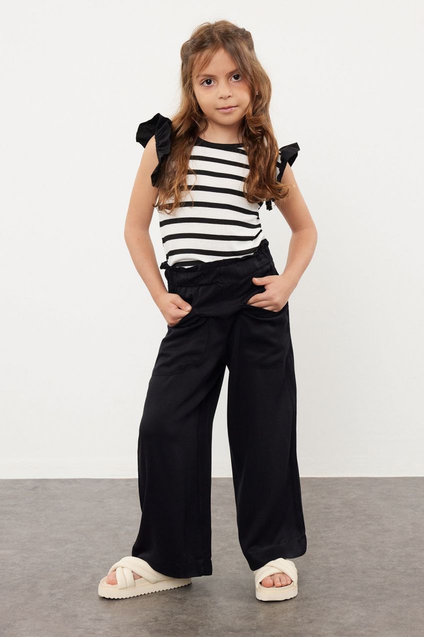 Trendyol Black Girl Black Wide Leg Woven Pants
