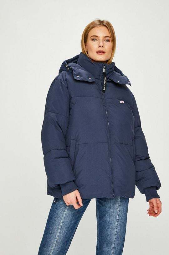 Tommy Jeans Bunda - TJW OVERSIZED PUFFA JACKET tmavomodrá