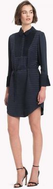 Tommy Hilfiger Šaty - OC PIA DRESS 3-4 SLV tmavomodrej farby