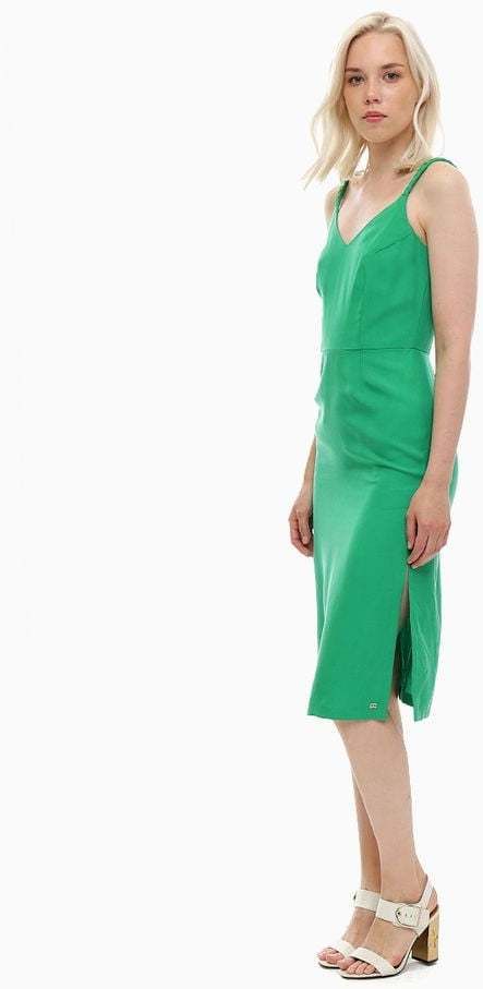 Tommy Hilfiger Šaty - HERO MIDI DRESS NS zelenej farby
