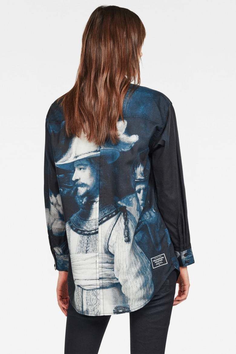 G-STAR Košeľa - Parota bf shirt wmn l\s tmavomodrá
