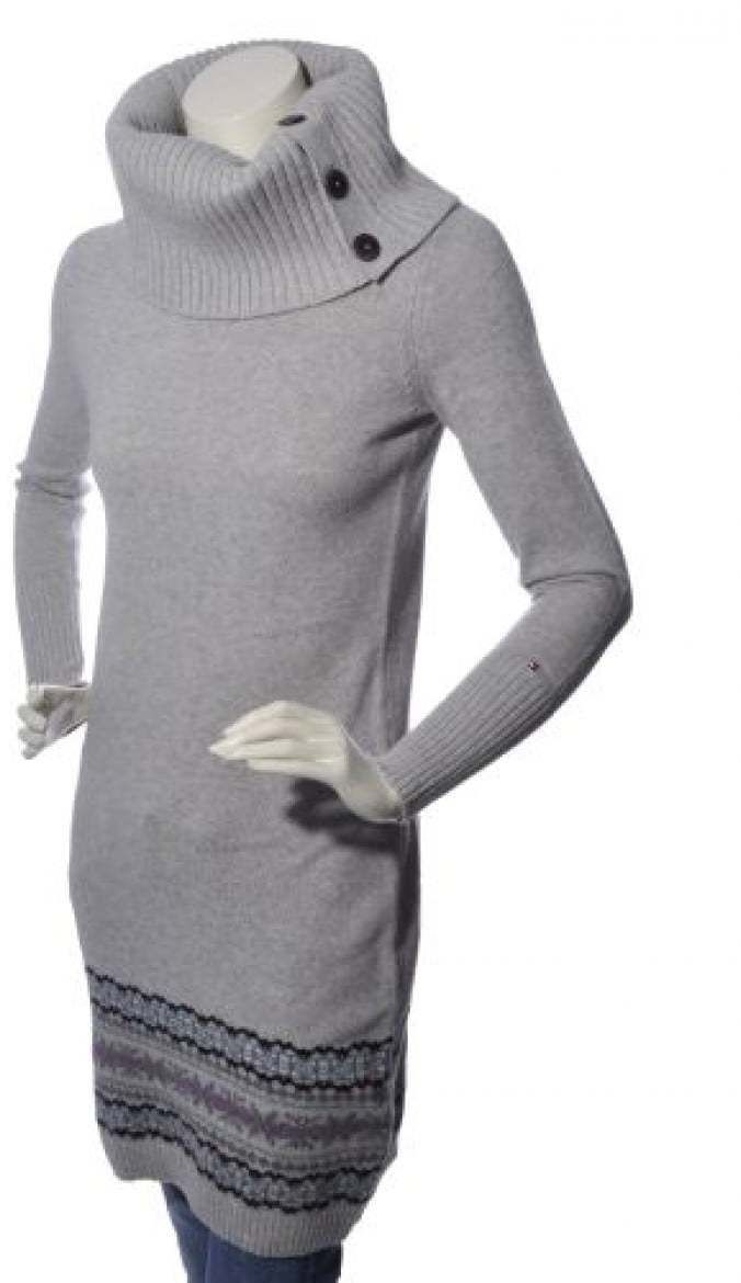 Tommy Hilfiger Šaty - PALMER FAIRISLE sivé