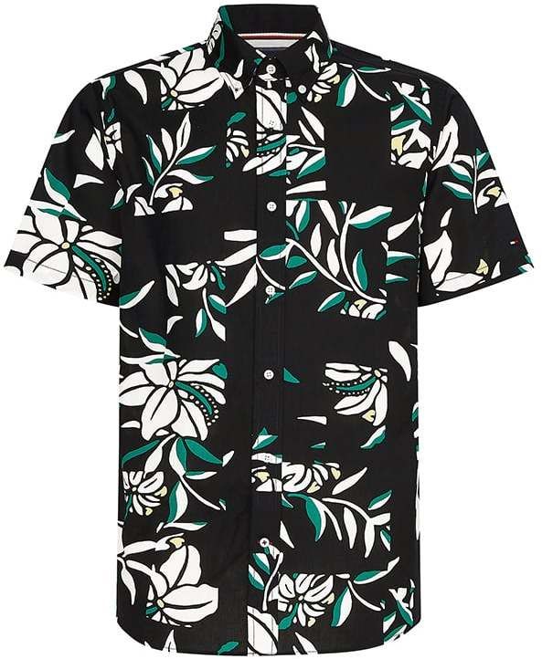 Košeľa - Tommy Hilfiger PATCHWORK FLORAL PRINT SHIRT S/S čierna